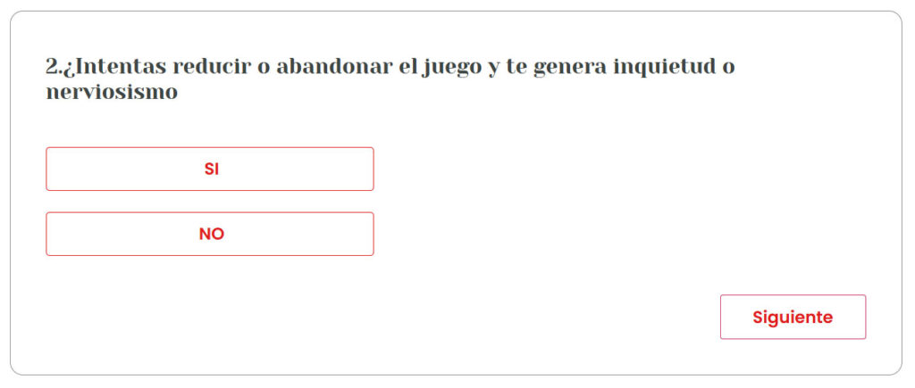 test de juego responsable